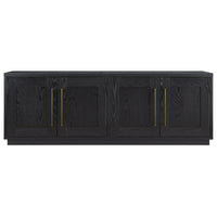 Hudson&Canal Tillman TV Stand for TV's up to 75" - Black Grain-A transitional design accommodates TVs up to 75" for your entertaining space
