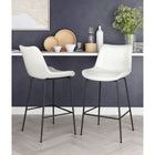 Zuo Byron Counter Stool - White-Dimensions: 22.2" L x 20.1" W x 38.6" H