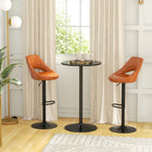 HOMCOM 40" Tall Round Bar Table - Black-Two-seater size, perfect for smaller sized home bar and dining spaces