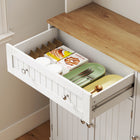 HOMCOM 68" H Cabinet with Charging Station - White-Smooth-moving doors with magnetic closures and six alloy hinges 