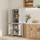 HOMCOM 64" H Kitchen Pantry Cabinet with Shelves - White-Place it in your kitchen, living room, dining room for added storage space 