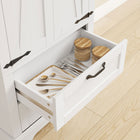 HOMCOM 71" H Farmhouse Kitchen Pantry Cabinet - White-Material: MDF 