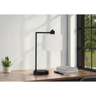 Monarch Specialties 19" H Table Lamp - Black Metal / Ivory / Cream Shade-This task lamp includes a convenient usb port to charge devices, a built-in on/off rocker switch at the base, and attached with a 6ft black cord that lights up a single bulb (not included) for a maximum output of 60W/120V