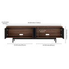 Hudson&Canal Whitman TV Stand for TV's up to 75" - Satin Walnut/Black Grain-Features easy assembly