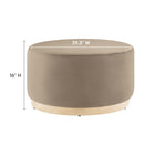 Modway Tilden Large 29" Round Performance Velvet Upholstered Ottoman - Taupe/Natural-Stain-Resistant Fabric