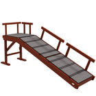 PawHut 60" L Wooden Large Dog Ramp - Brown-Four removable guardrails ensure safety on the ramp 