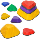 Qaba Kids Stackable Heart-Shaped Balance Stepping Stones 6-Piece Set-Enhances balance and sensory coordination with colourful design 
