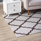 Modway Marja Moroccan Trellis Area Rug - 8 ft W x 10 ft L - Brown/Grey-Gripping Jute Fabric Underside