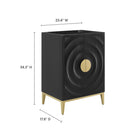 Modway Beau 24" Bathroom Vanity Cabinet - Black-Round Brass-like Metal Pulls
