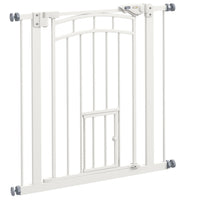 PawHut Pressure-Mounted Dog Gate Auto-Close for 29"-31.5" Wide - White-Adjusts to fit openings between 29.1" - 31.5" (74-80 cm), for doorways, hallways and stair