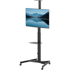 Fellowes Mobile TV Stand - Black-Equipped with four heavy-duty casters with locking mechanism to prevent accidental movement