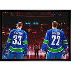 Henrik Sedin and Daniel Sedin Canucks Anthem - Framed Canvas - 31" x 22"-Premium canvas print with gallery-wrapped edges