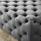 Modway Amour Tufted Button Large Square Performance Velvet Ottoman - Grey-Durable Stain-Resistant Fabric