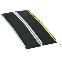 HOMCOM 5' Folding Wheelchair Non-Skid Threshold Ramp - Black-Sandblasted surface for extra grip, no peeling 