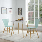 Modway Cascade Dining Chair - Light Blue - 2 Pack-Painted Bentwood Waterfall Seat