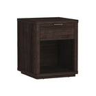 Manhattan Comfort Evelyn 20" Modern 1-Drawer Nightstand - Brown-Sleek, Horizontal Drawer Pulls for a Clean, Uncluttered Look