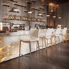 Zuo Ace Barstool - White/Silver - Set of 2-Dimensions: 21.7" L x 20.9" W x 40.9" H