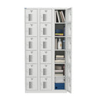 Ceha NH Series 6-Tier Commercial-grade Steel Locker with Front Vents and Standard Sash Lock - Bank of 3 - Light Grey-8