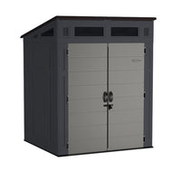 Suncast Modernist Storage Shed - 6' x 5' - Cyberspace/Dove Grey-Multi wall, resin panels are engineered for strength and durability.