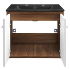 Modway Transmit 24" Wall-Mount Bathroom Vanity - White/Black-8
