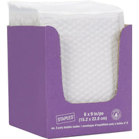 Staples QuickStrip Bubble Roll Lined White Poly Protective Mailer - #0 - 6"x 9"-#0 Mailer