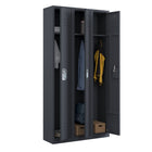 Ceha RH Series 1-Tier Locker with Louver Vents and Recessed handle - Bank of 3 - Graphite Grey-Convenient name plate holder on door