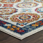 Modway Entourage Odile Distressed Floral Moroccan Trellis Area Rug - 8 ft W x 10 ft L - Ivory Blue Red Orange Yellow-100% Frise Polypropylene