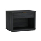 Manhattan Comfort Evelyn 32" Modern 1-Drawer Nightstand 2-Piece Set - Charcoal Grey-Sleek, Horizontal Drawer Pulls for a Clean, Uncluttered Look