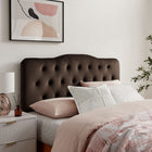 Modway Annabel Stain-Resistant Performance Velvet Full Headboard - Chocolate Brown-Wood Blend Frame