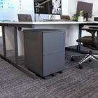 Ceha Canada 2-Drawer Metal Pedestals - Black-DURABLE CONSTRUCTION: Crafted from steel with a scratch-resistant finish, this filing cabinet ensures long-lasting durability