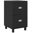 HOMCOM 2-Drawer Letter/A4 Filing Cabinet Lockable with Hanging Bars - Black-2 drawers accommodate both A4 and letter-sized files
