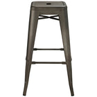 Modway Promenade Backless Bar Stool - Brown-Non-Marking Feet Caps
