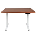 Ezywork Dual Motor Extended Width Electric Height Adjustable Standing Desk - 48" x 30" - White Frame / Dark Walnut Table Top-Whole piece table top 48" x 30" (120cm x 75cm) 