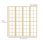 HOMCOM 4 Panel Freestanding Room Divider for Bedroom - Natural and White-Lightweight design ensures easy relocation and storage 
