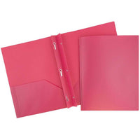 JAM Paper Plastic Two-Pocket School POP Folders with Metal Prongs Fastener Clasps - Fuchsia Hot Pink - 6 Pack-JAM Paper POP Folders | Colour: Fuchsia Pink