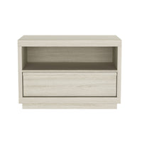 Manhattan Comfort Navis 32" Contemporary 1-Drawer Nightstand - Whitewashed Oak-Wood-look finish offers a warm, natural appearance popular in modern furniture design