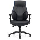 Offices to Go Kazan FX High Back Synchro-Tilter Chair - Black/Blue-Tension adjustment allows you to rock comfortably, without heavy pushing, reducing muscle fatigue