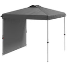 Outsunny 8 ft W x 8 ft L Pop Up Canopy Tent with Sidewall and Carry Bag - Dark Grey-Easy to put up with little to no effort
