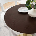 Modway Lippa 28" Round Wood Dining Table - Gold Cherry Walnut-Seats 2