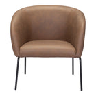Zuo Quinten Accent Chair - Vintage Brown-Plush and durable faux leather fabric