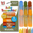 Kwik Stix Solid Tempera Paint - Earth Tones - 6/Pack - 3 Pack-WASHABLE PAINT: Don't stress about a mess, as this tempera paint easily washes off. No cups, brushes, smocks or water cups needed!