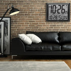 Marathon Super-Jumbo Atomic Digital Wall Clock with 7" Digits - Black-ALARM WITH SNOOZE: Easy to set alarm with snooze function (5 minute intervals)
