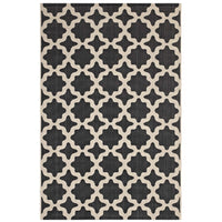 Modway Cerelia Moroccan Trellis Indoor/Outdoor Area Rug - 5 ft W x 8 ft L - Black/Beige-Moroccan Trellis Area Rug