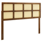 Modway Luana Cane Queen Headboard - Walnut-Queen Wood Headboard