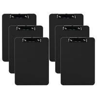 Davis Group Plastic Clipboards - Letter Size - 9" W x 12" H - Black - 6 Pack-Clipboards are made of tough, durable injection molded plastic and feature smooth edges