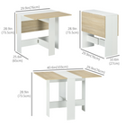 HOMCOM Drop Leaf Folding Dining Table for 2-4 - White and Oak-Fits in your space as well as fits on your budget