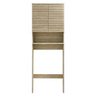 Modway Render Over the Toilet Faux Travertine Bathroom Storage Cabinet - Travertine-Assembly Required