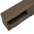 Manhattan Comfort Clive 72" Mid-Century Modern 6-Drawer Double Dresser - Walnut Brown & Gold-Sculpted drawer fronts feature vertical undulations that create a rhythmic, dimensional surface