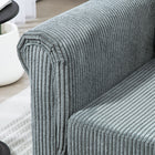 HOMCOM Loveseat Sofa with Curved Armrests - Grey-Adjustable foot pads ensure stability on uneven surfaces