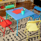 Flash Furniture Kids Colourful 5 Piece Folding Table & Chair Set-Lightweight Design